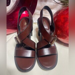 Zara Dark Brown Heeled Sandals